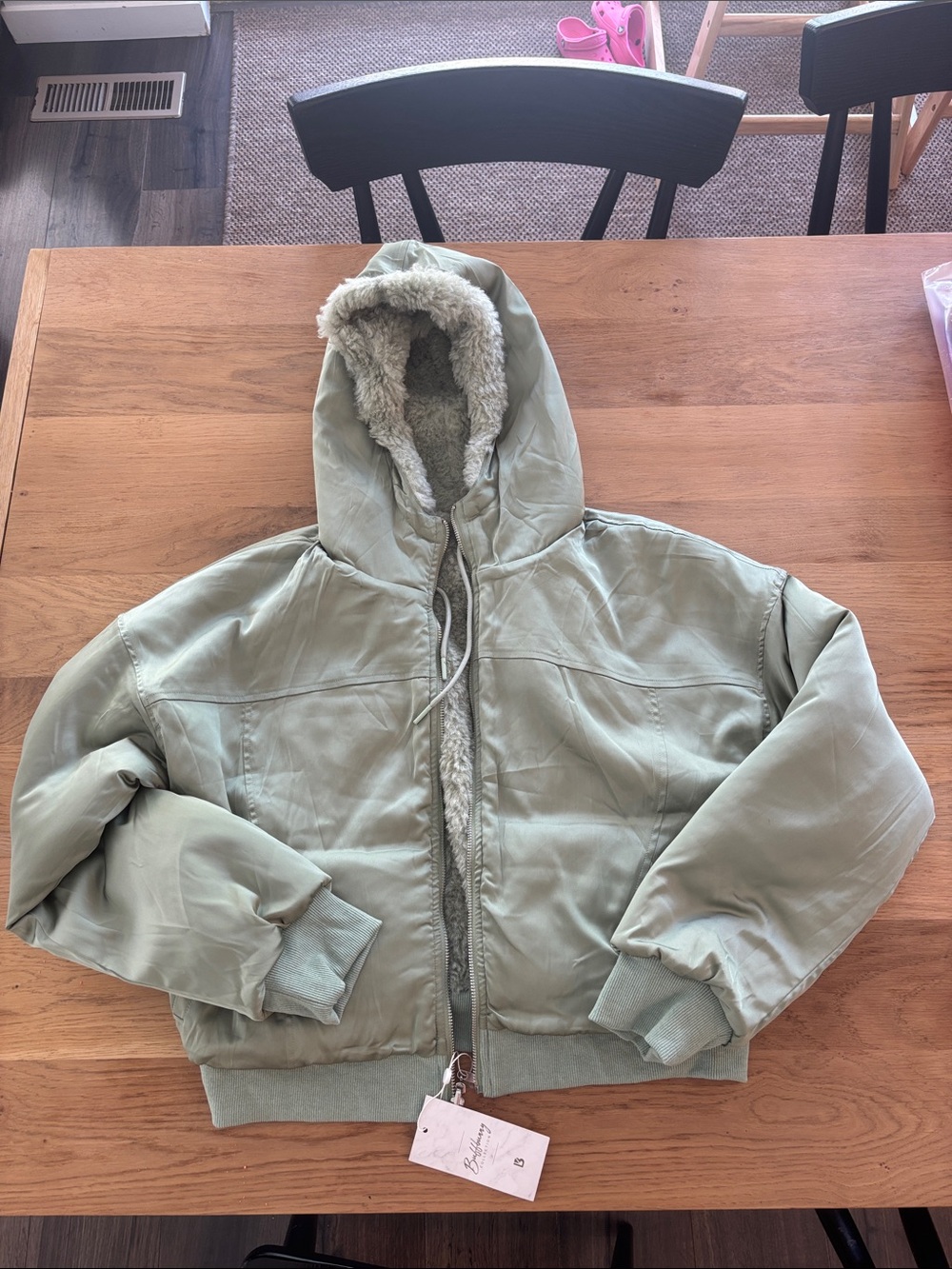 Buffbunny green Sherpa jacket